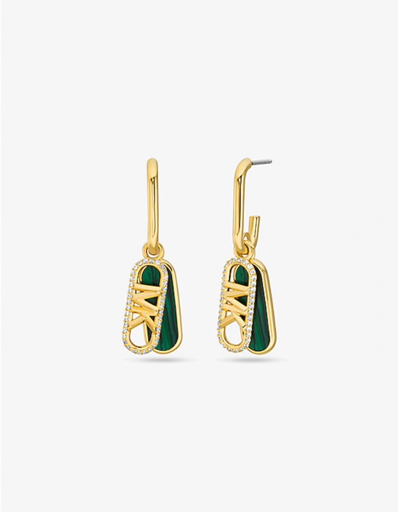 Precious Metal-Plated Brass and Acetate Pavé Empire Link Earrings