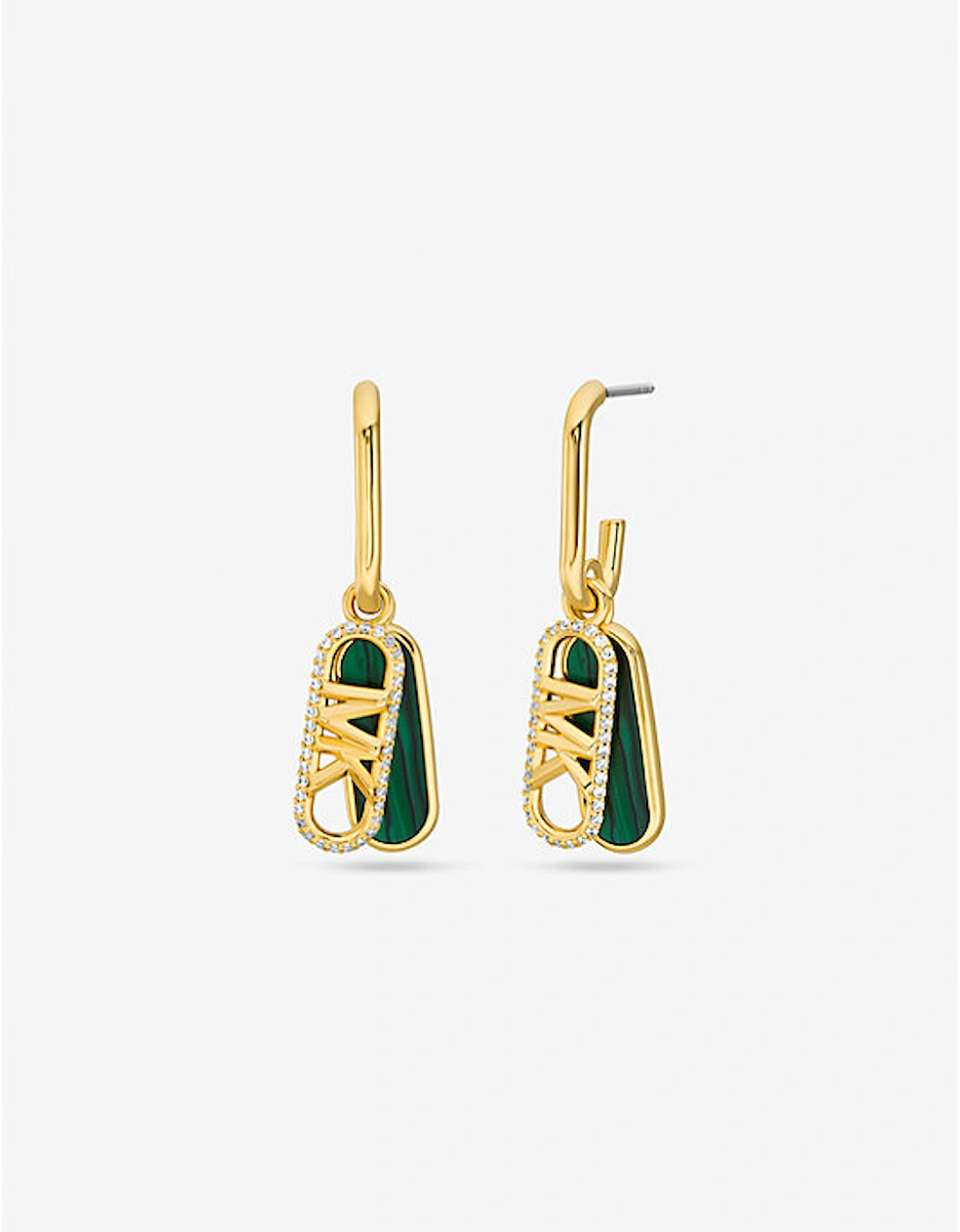 Precious Metal-Plated Brass and Acetate Pavé Empire Link Earrings, 2 of 1