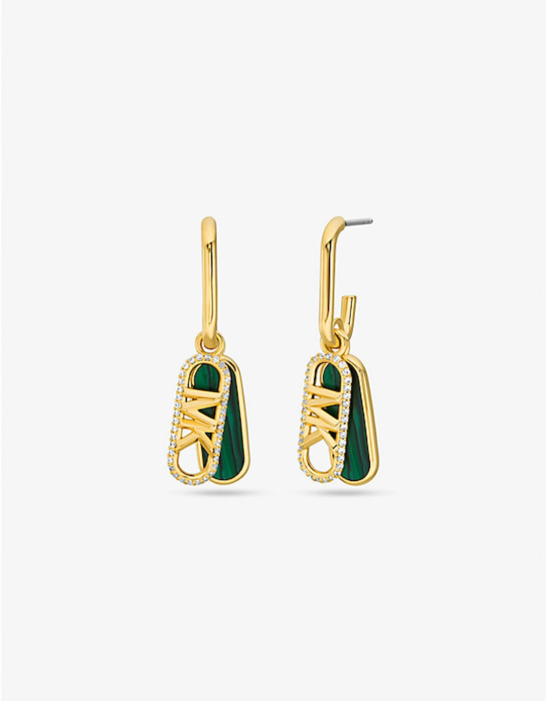 Precious Metal-Plated Brass and Acetate Pavé Empire Link Earrings, 3 of 2