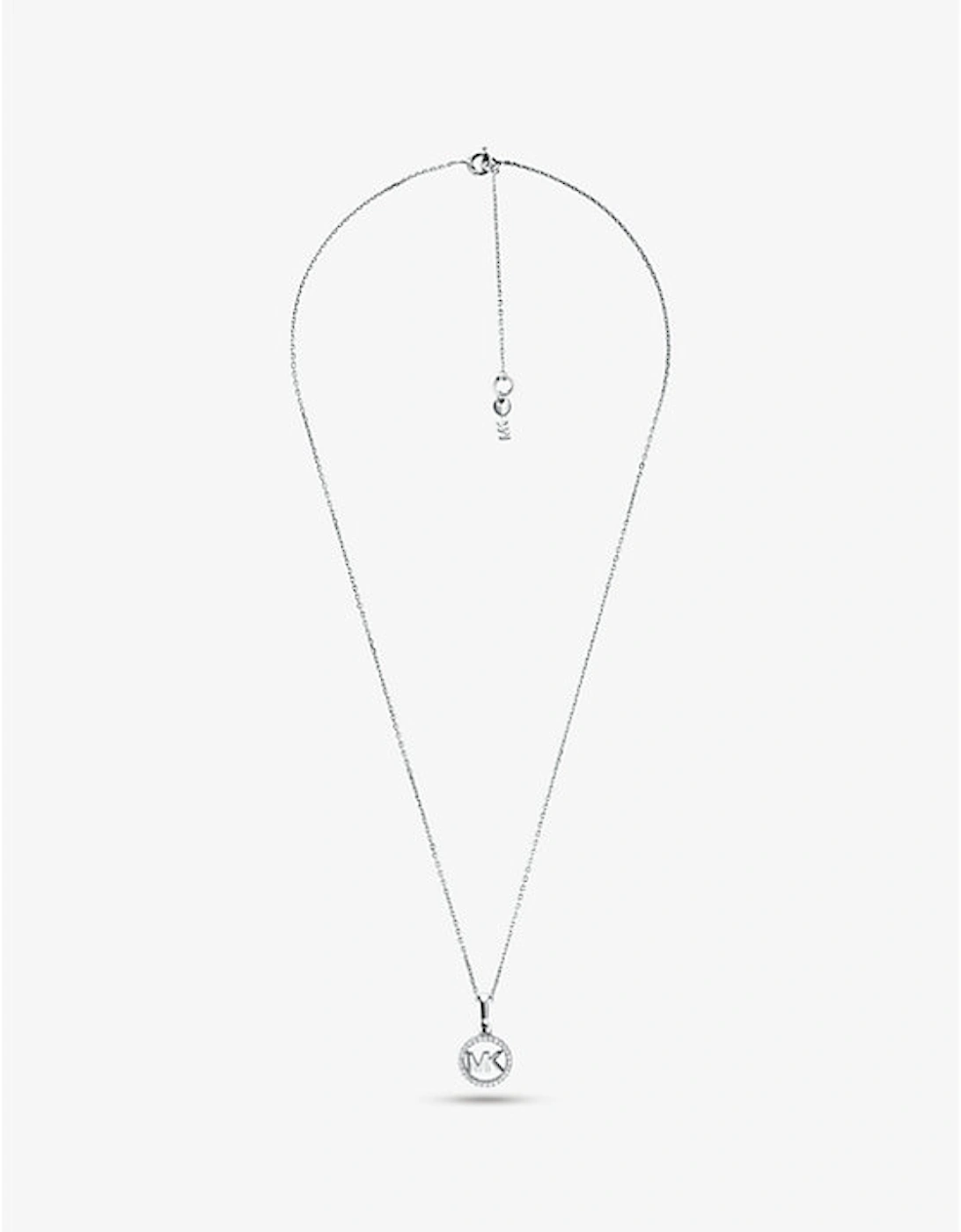 Precious Metal-Plated Pavé Logo Charm Necklace