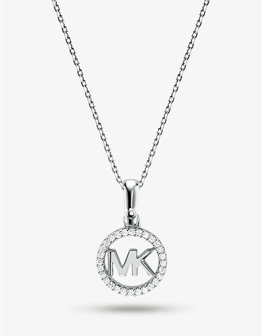 Precious Metal-Plated Pavé Logo Charm Necklace, 4 of 3