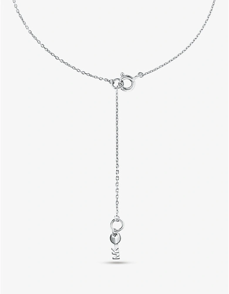 Precious Metal-Plated Pavé Logo Charm Necklace