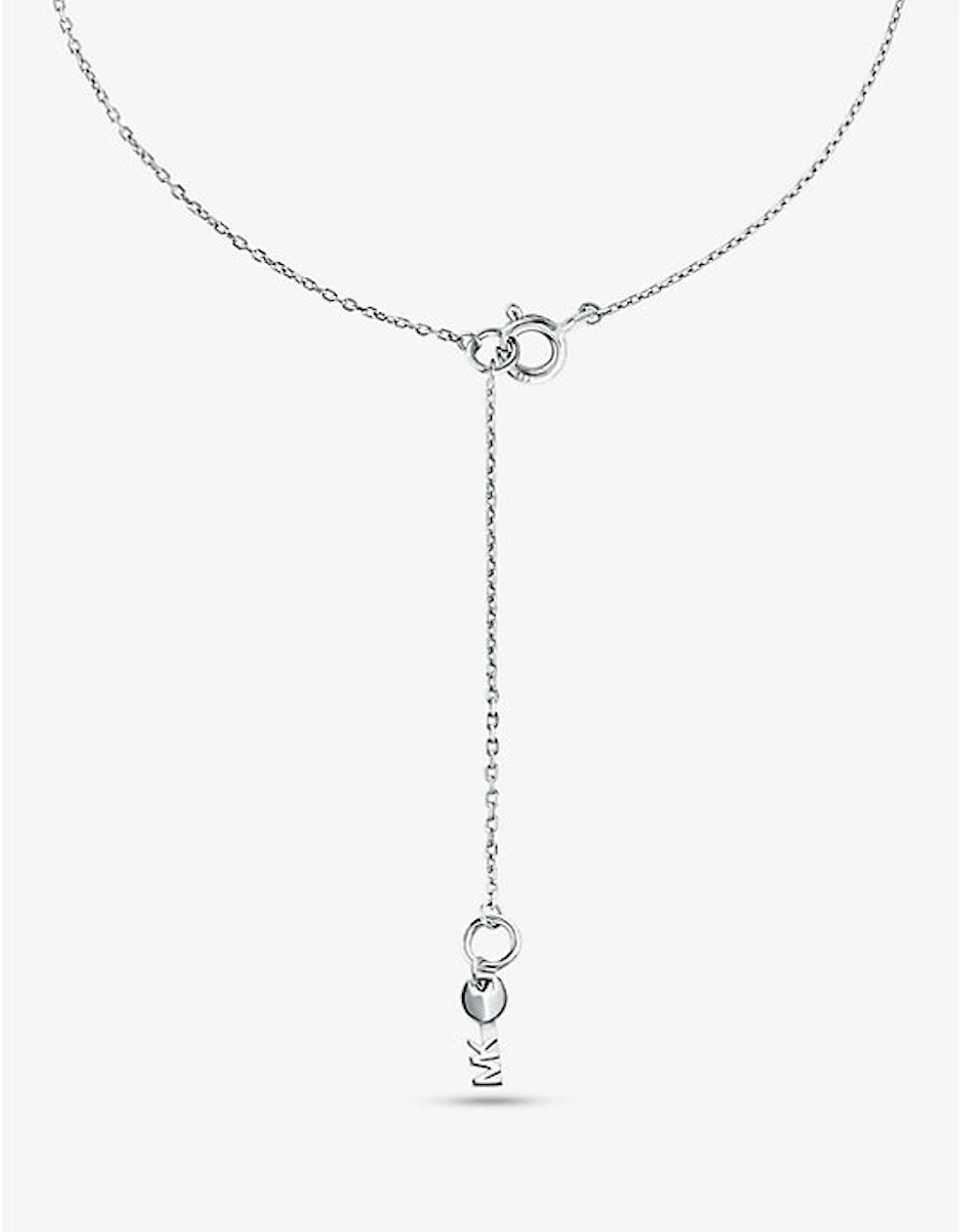 Precious Metal-Plated Pavé Logo Charm Necklace