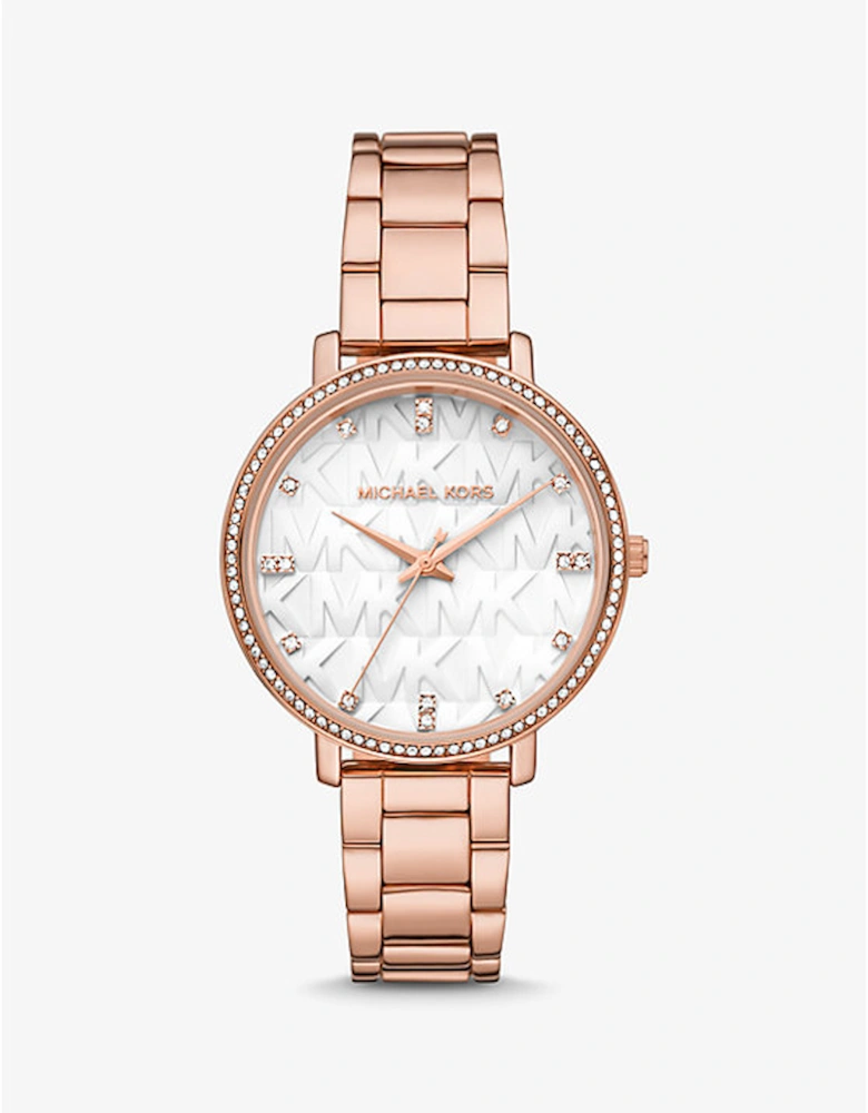 Pyper Pavé Rose Gold-Tone Logo Watch