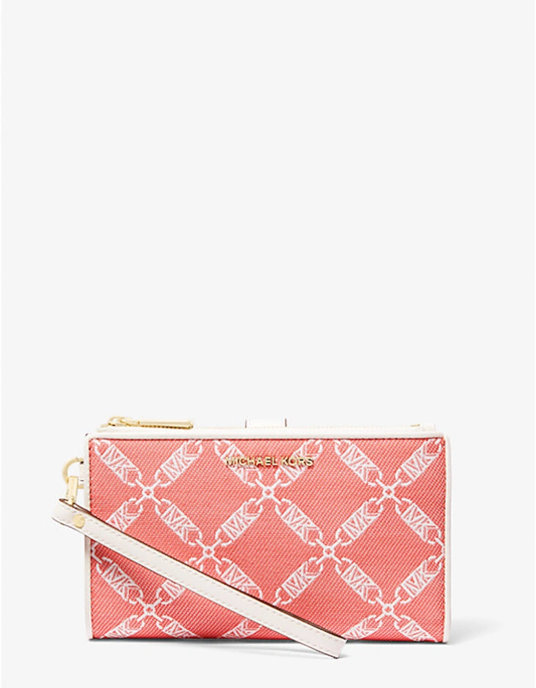 Jet Set Large Empire Logo Jacquard Wristlet