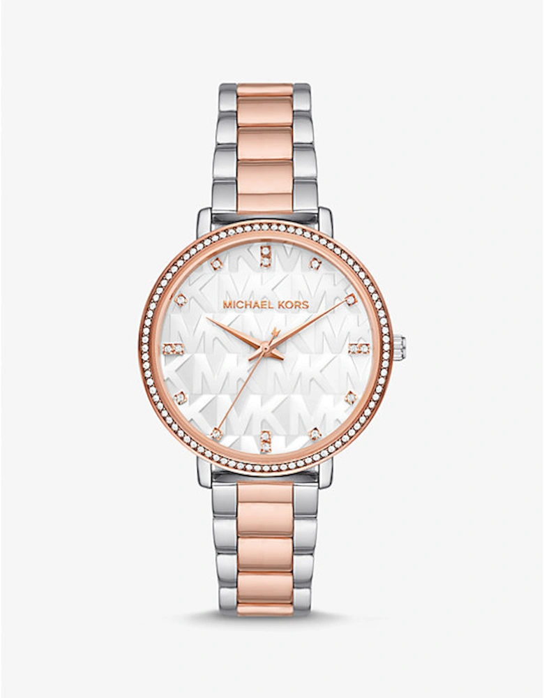 Pyper Two-Tone Embossed Logo Watch