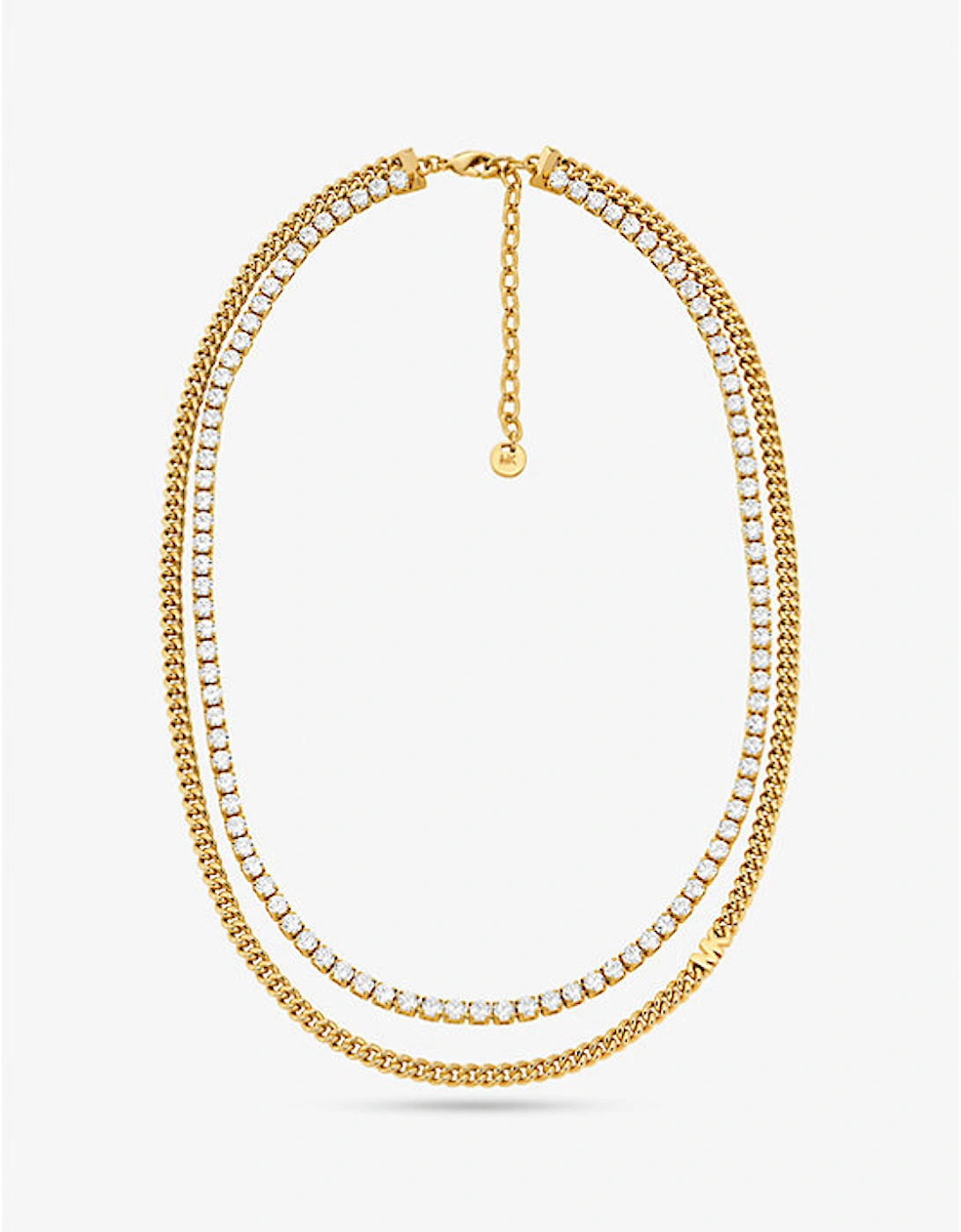 Precious Metal-Plated Brass Double Chain Tennis Necklace, 2 of 1
