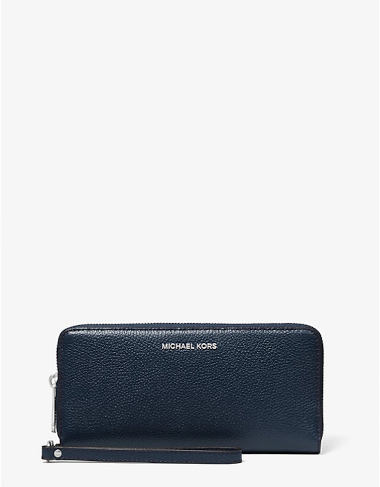 Jet Set Pebbled Leather Continental Wristlet