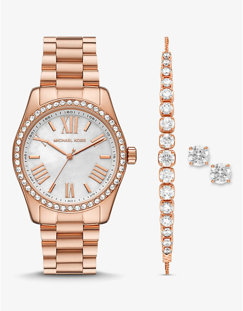 Lexington Pavé Rose Gold-Tone Watch and Jewelry Gift Set