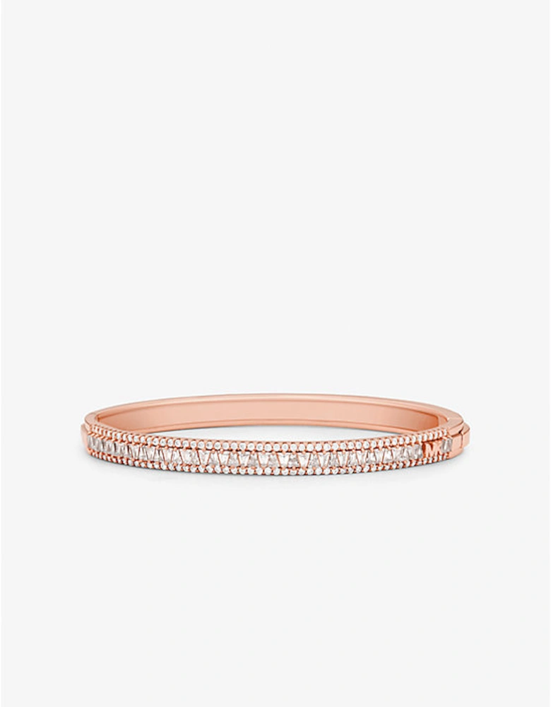 Precious Metal-Plated Sterling Silver Pavé Bangle