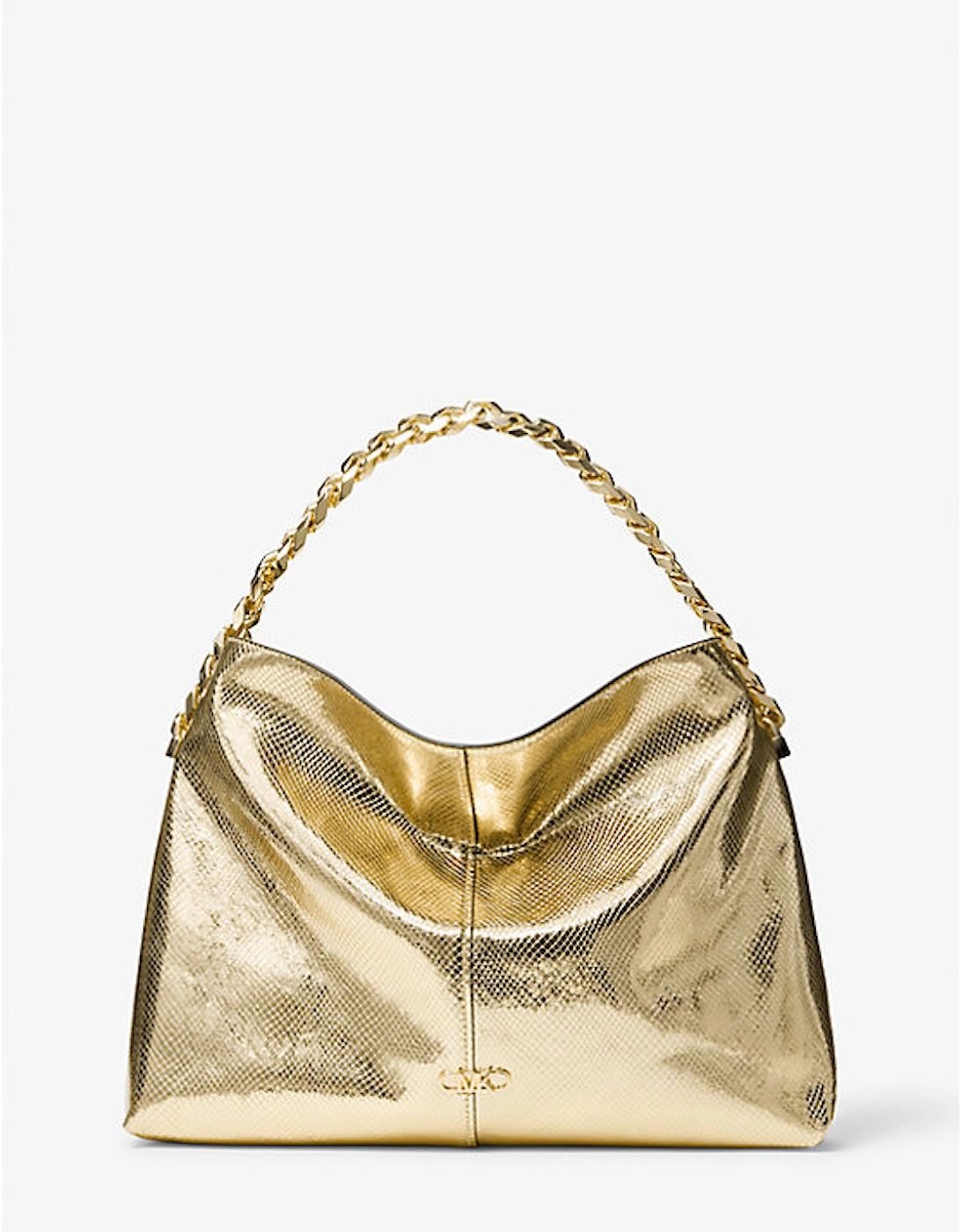 Jordyn Large Metallic Snake Embossed Leather Hobo Shoulder Bag, 2 of 1