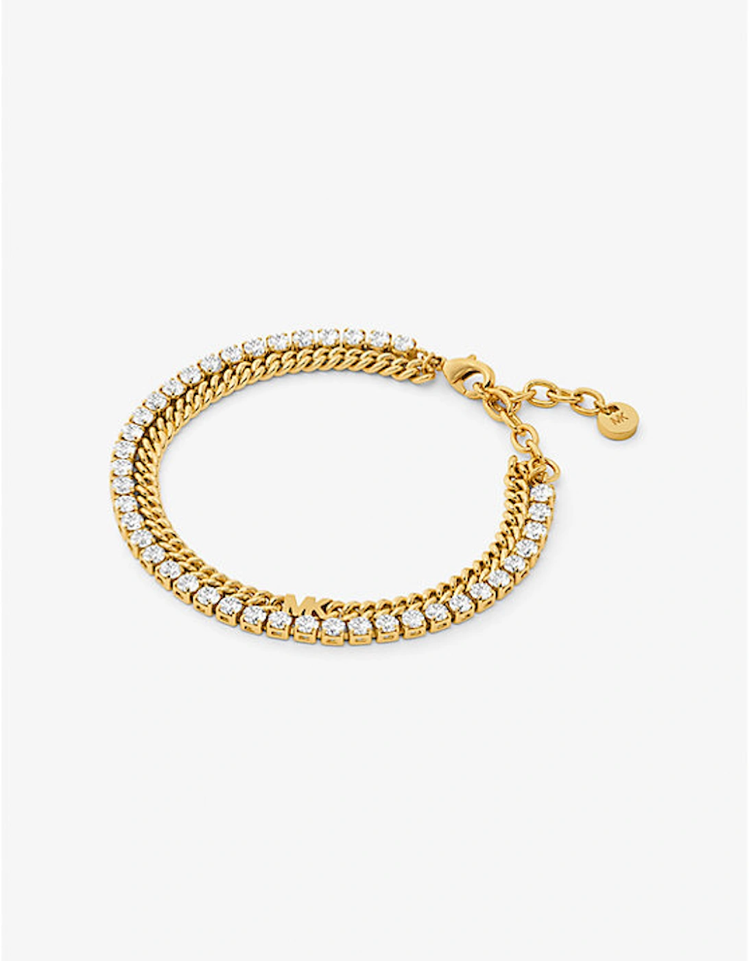 Precious Metal-Plated Brass Double Chain Tennis Bracelet, 2 of 1