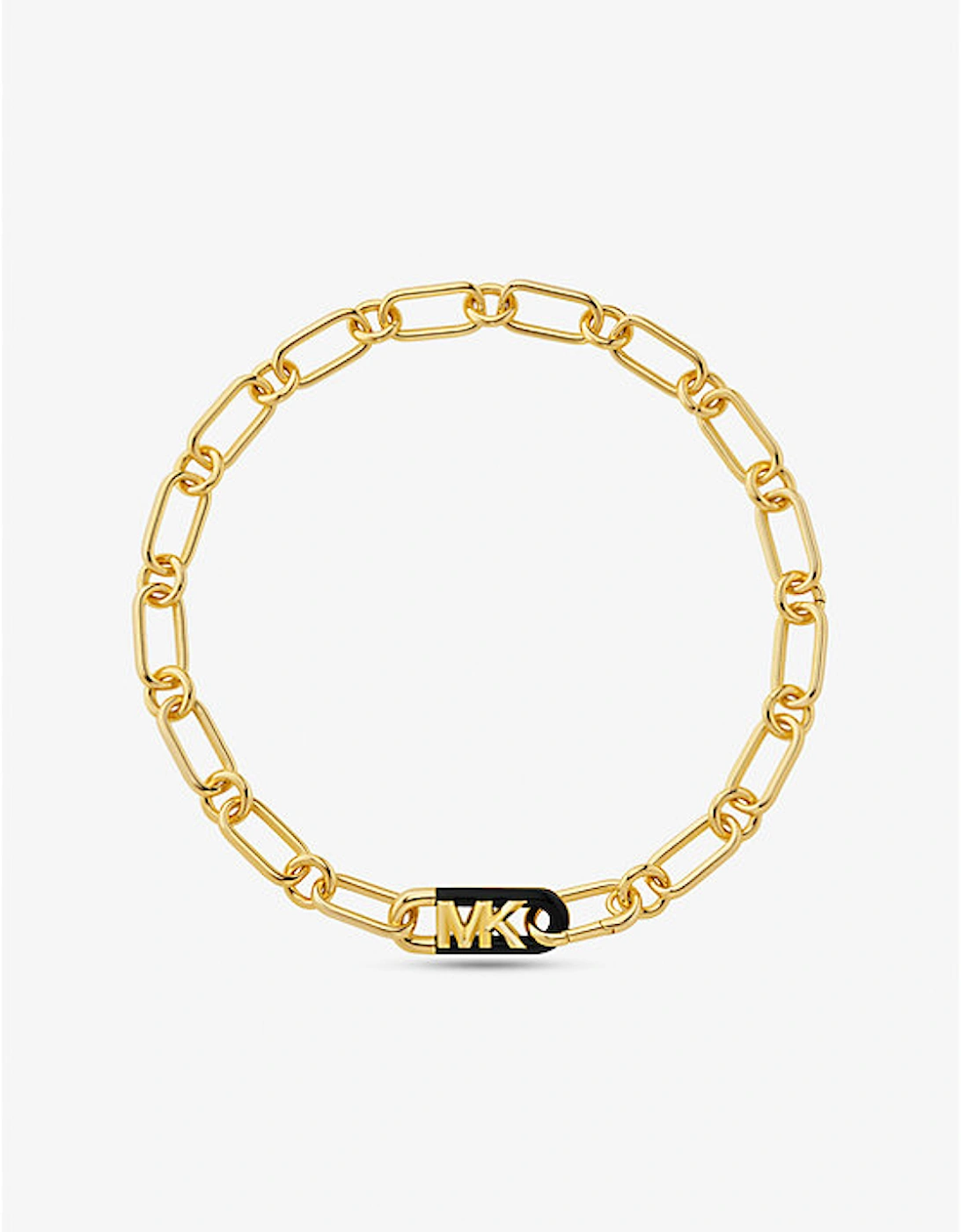Precious Metal-Plated Brass and Acetate Empire Logo Chain Necklace, 2 of 1