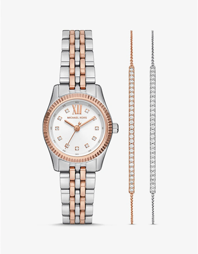 Lexington Pavé Two-Tone Watch and Slider Bracelet Gift Set
