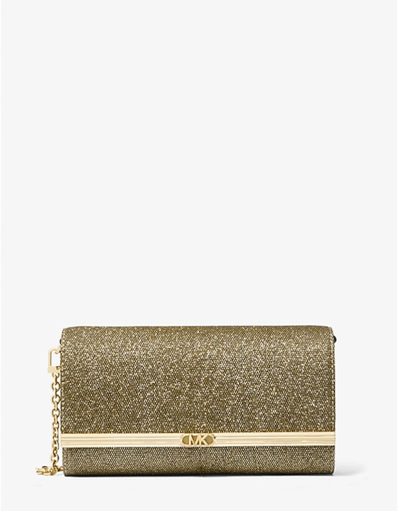 Mona Large Glitter Chain Mesh Clutch