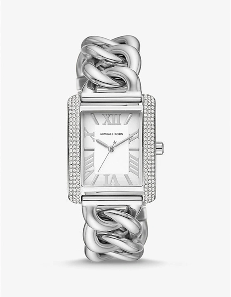 Mini Emery Pavé Silver-Tone Curb Link Watch