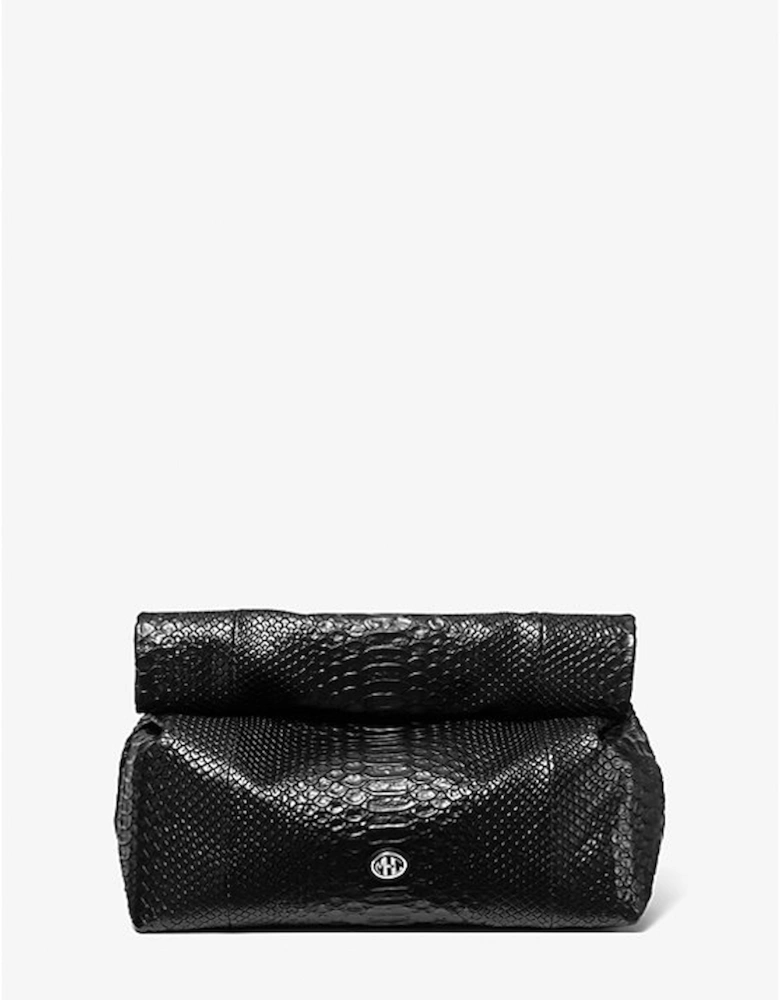 Monogramme Medium Python Embossed Leather Lunch Box Clutch