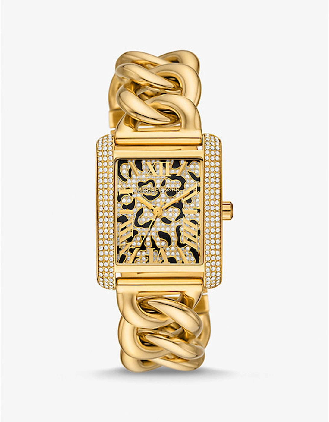 Mini Emery Animal Pavé Gold-Tone Curb Link Watch, 5 of 4