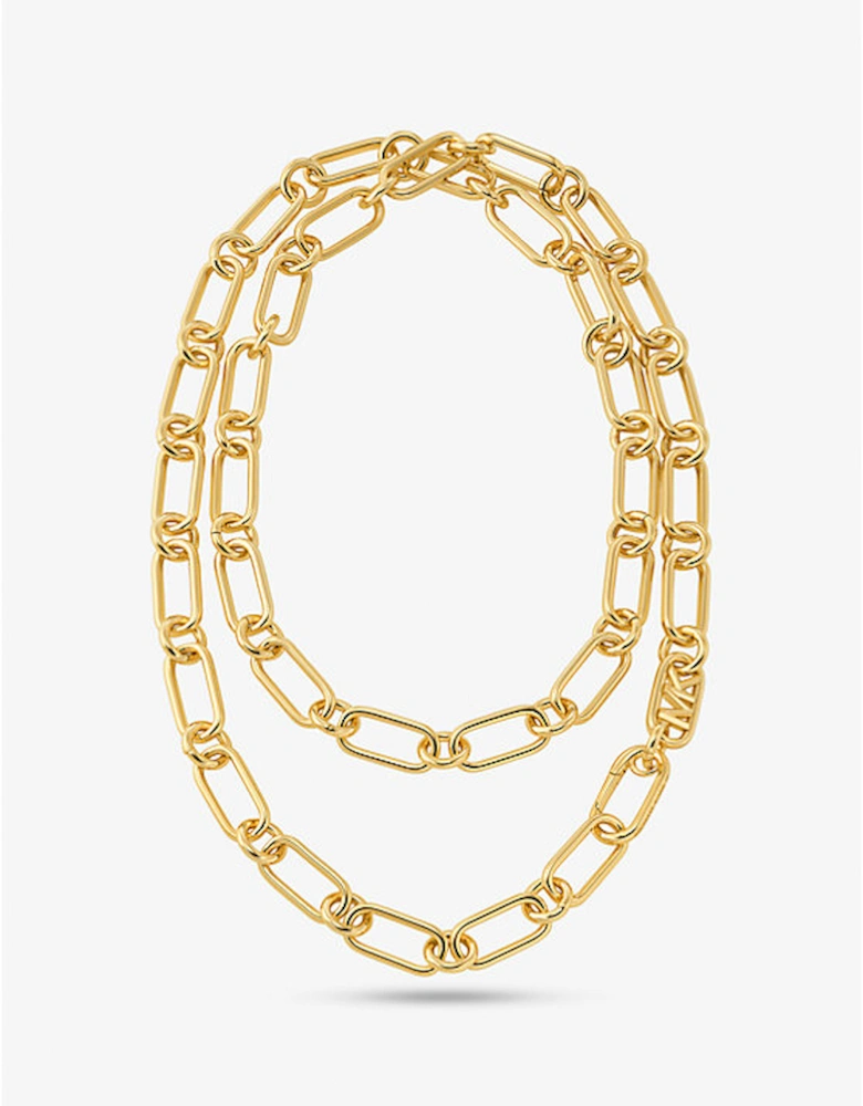 Empire Precious Metal-Plated Brass Double Chain-Link Necklace
