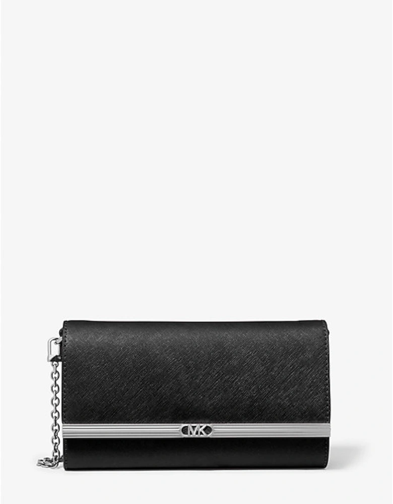 Mona Large Saffiano Leather Clutch