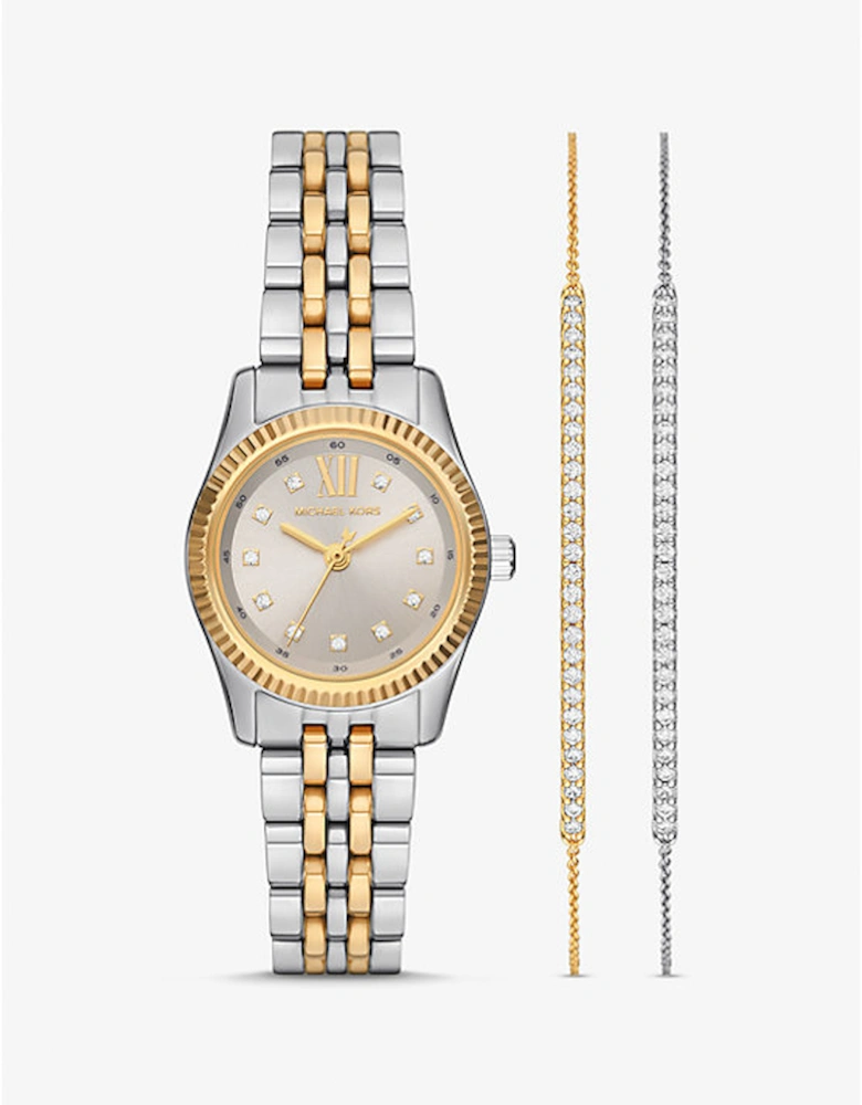 Lexington Pavé Two-Tone Watch and Slider Bracelet Gift Set