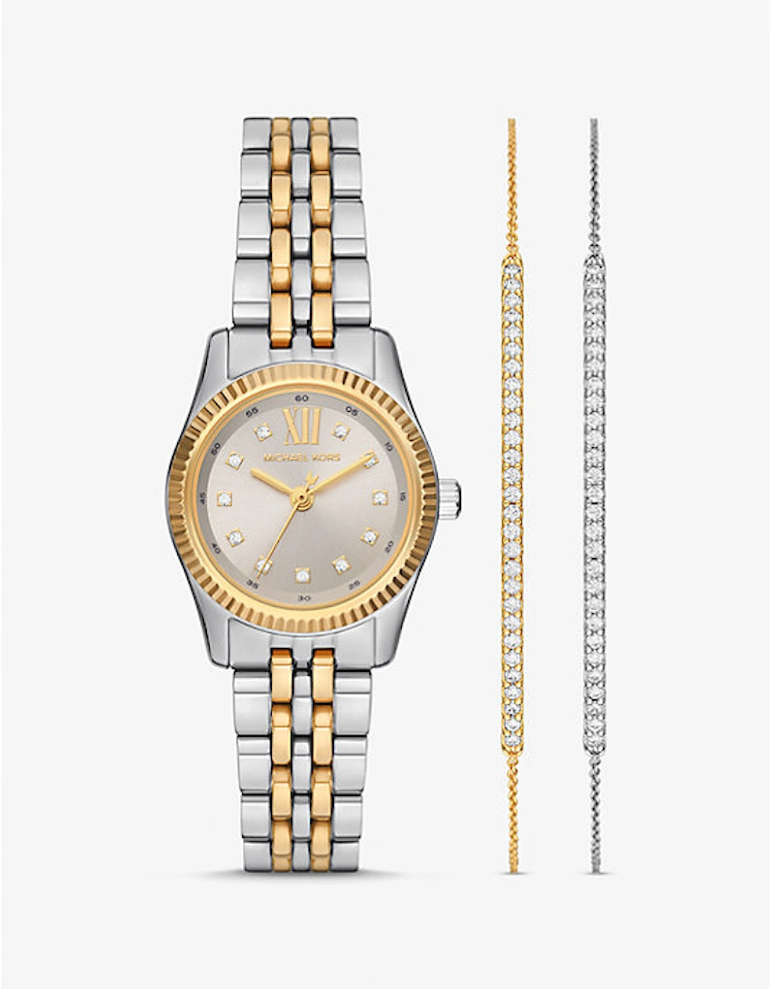 Lexington Pavé Two-Tone Watch and Slider Bracelet Gift Set, 2 of 1