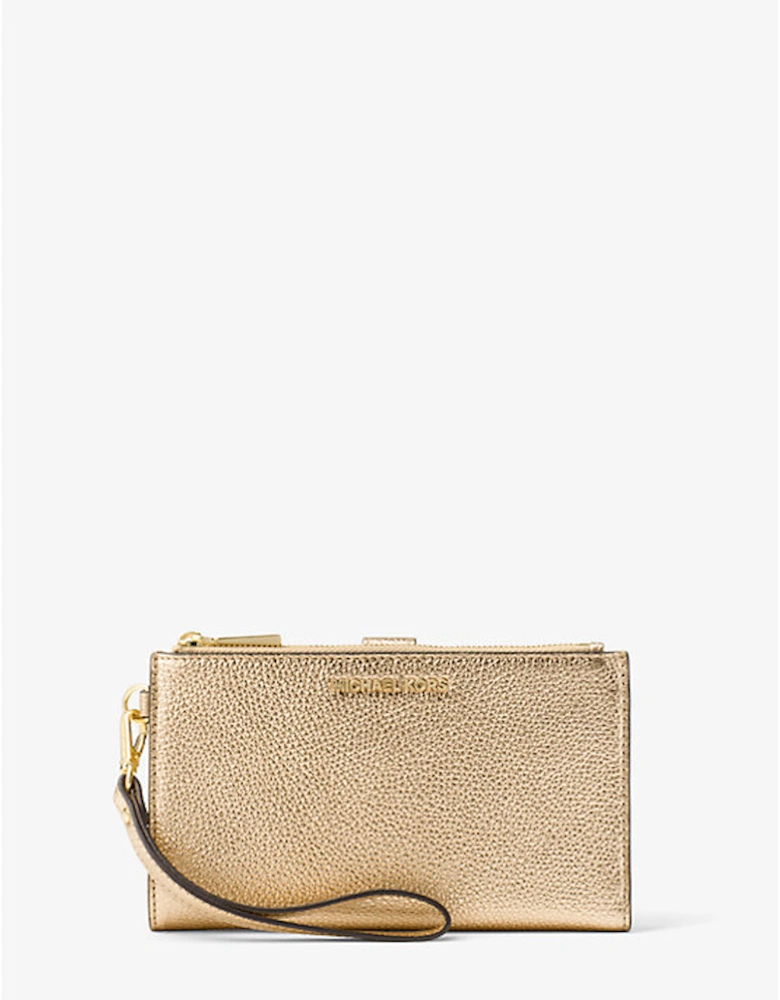 Adele Metallic Pebbled Leather Smartphone Wristlet