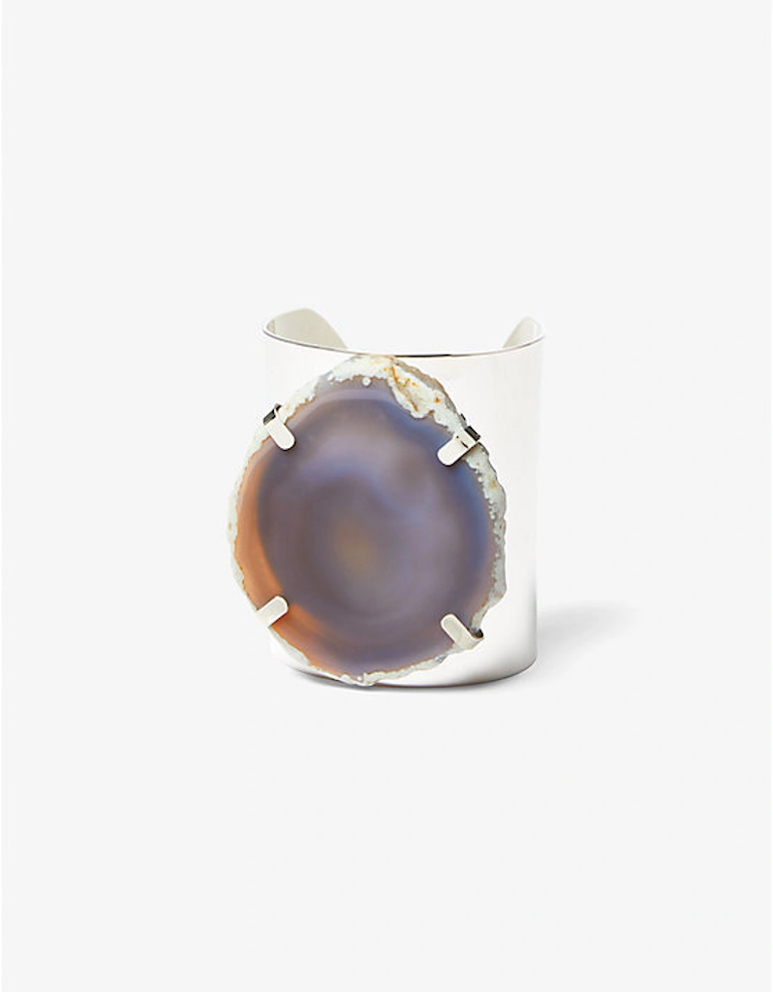 Precious Metal-Plated Brass and Agate Cuff, 3 of 2