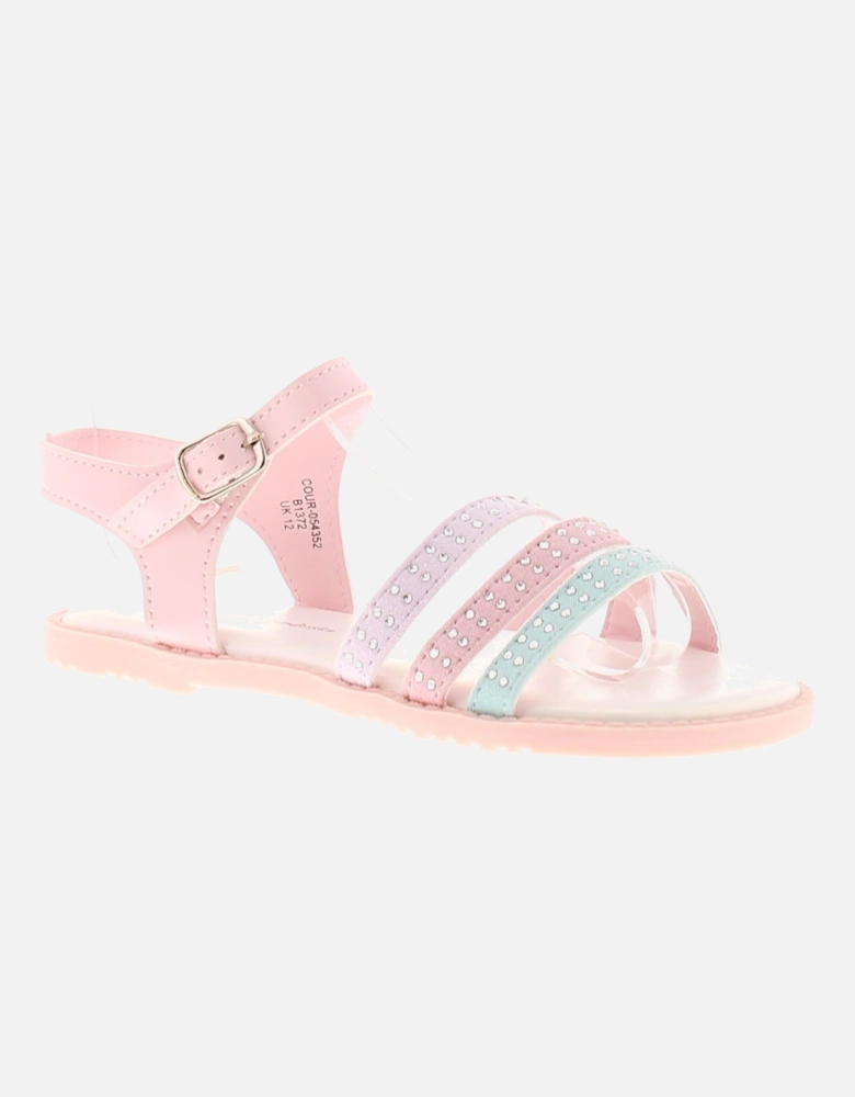 Girls Sandals Infants Gladiator Strappy Sindy pink UK Size