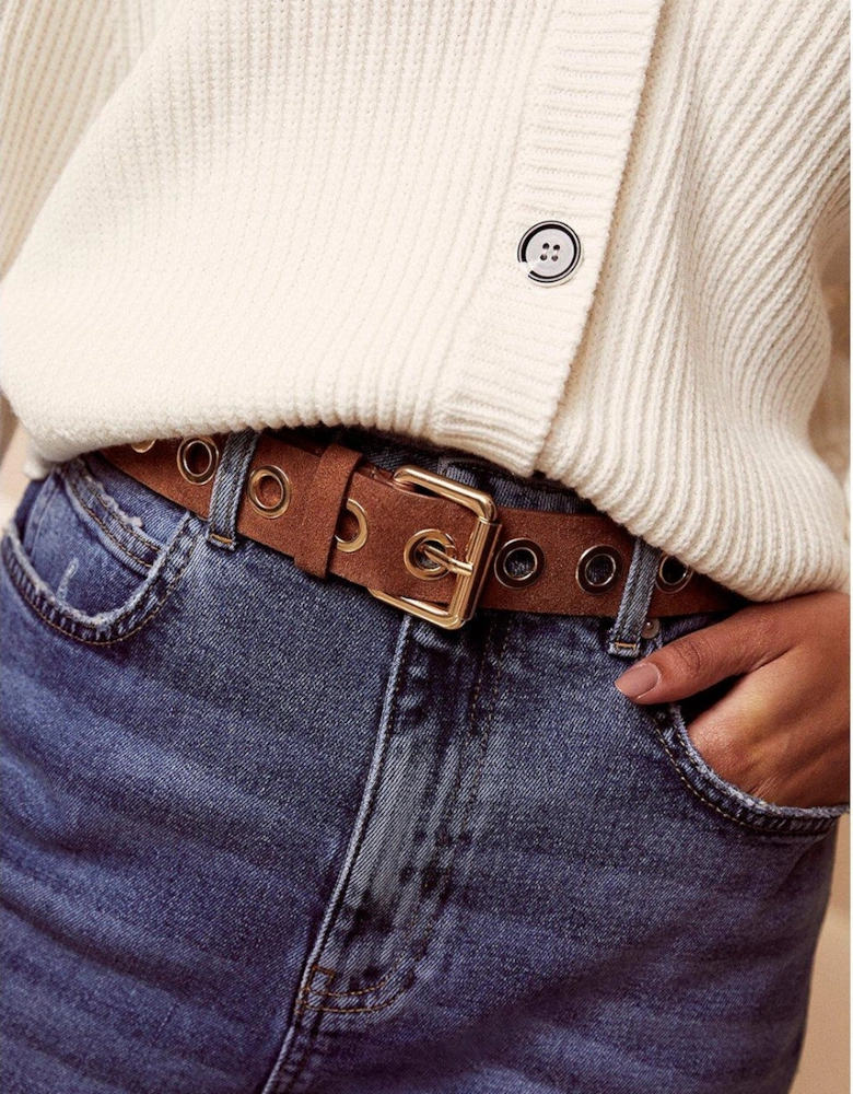 Tan Large Eyelet Belt