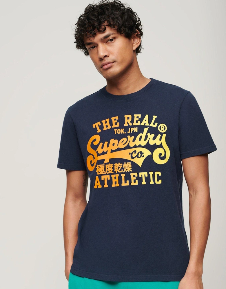 Reworked Classic Graphic Logo T-Shirt - Navy