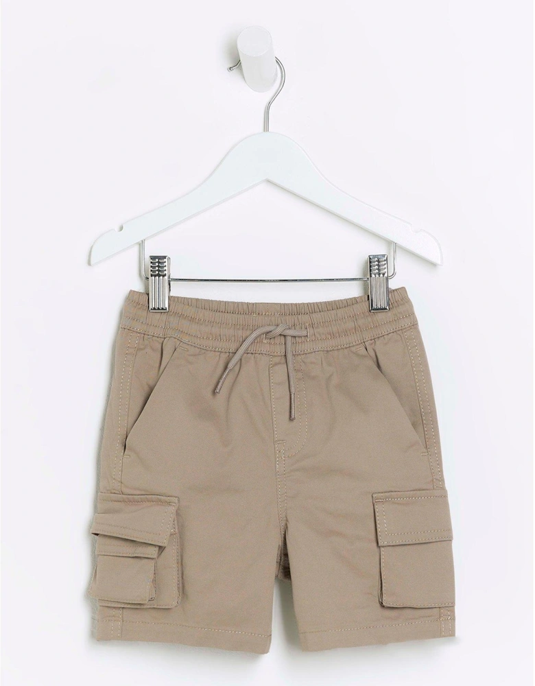 Mini Mini Boys Cargo Shorts - Beige