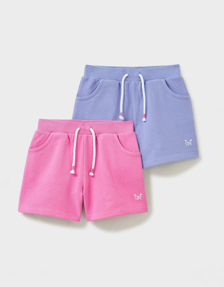 Girls 2 Pack Jersey Shorts - Pink