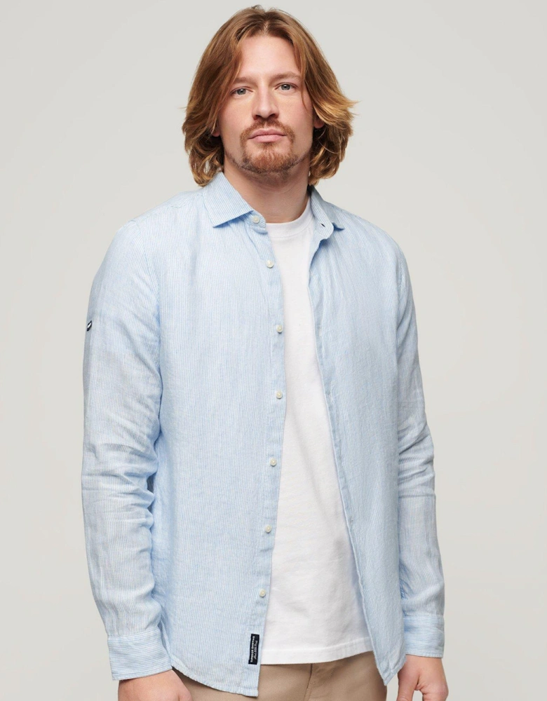 Studios Linen Long Sleeve Shirt - Light Blue