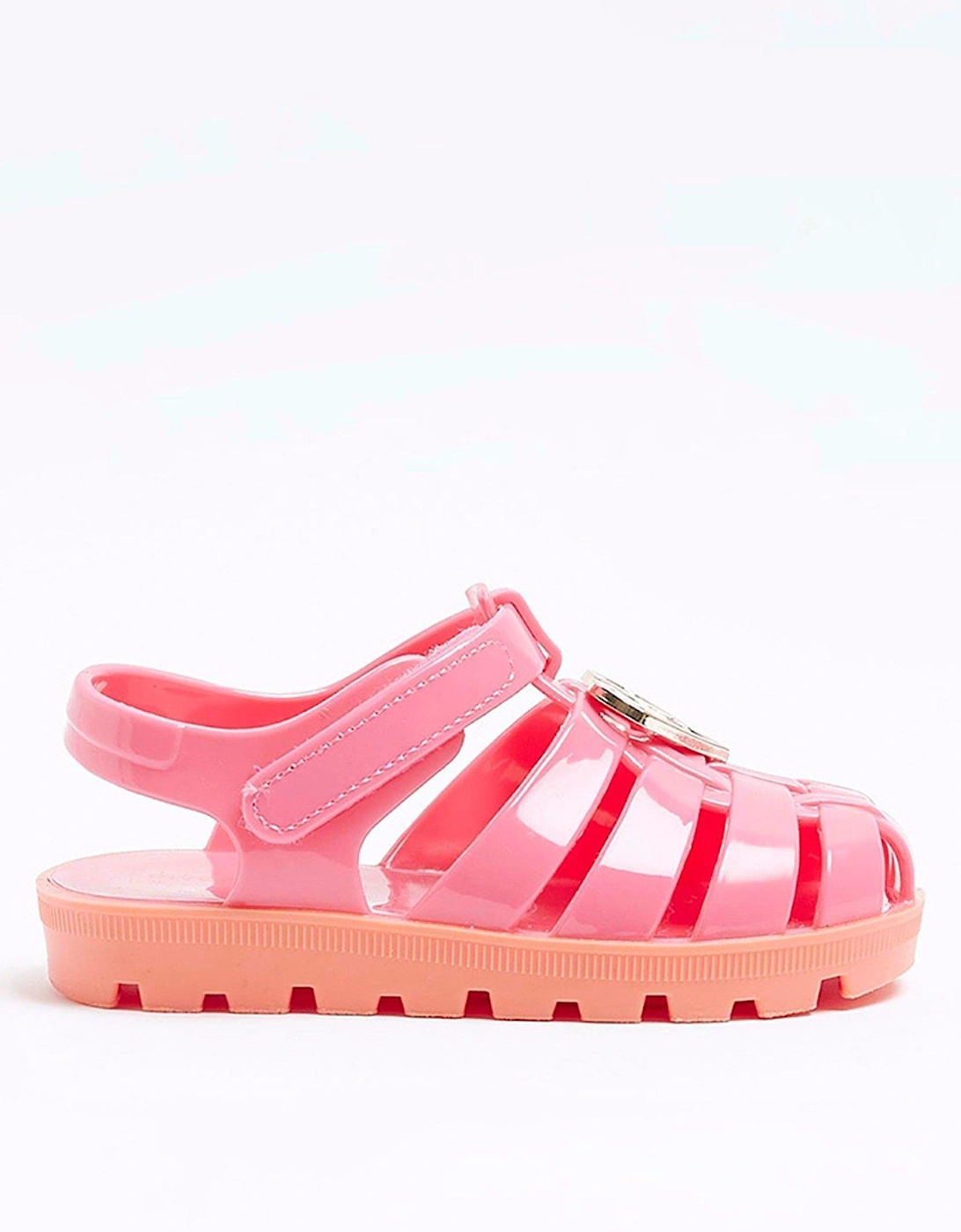 Mini Girls Caged Jelly Sandals - Pink, 6 of 5