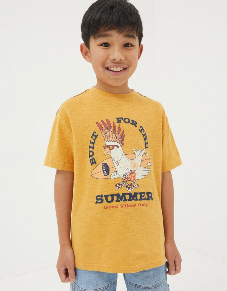 Boys Built For Summer Short Sleeve T Shirt - Golden Yellow