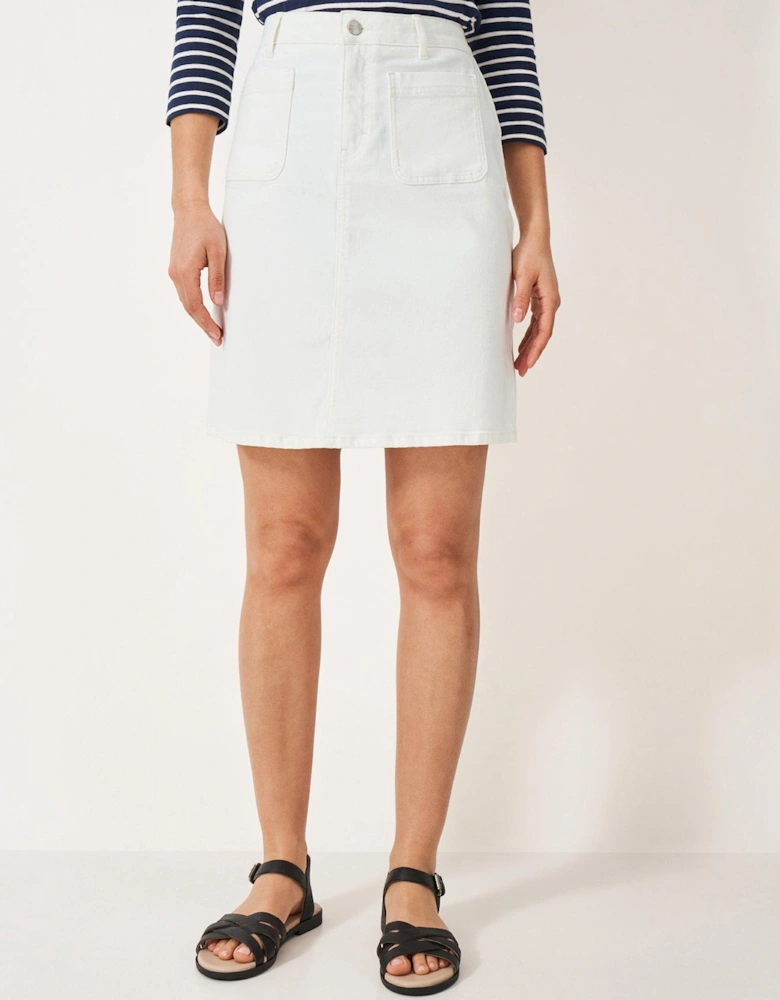 Analee short denim skirt - White