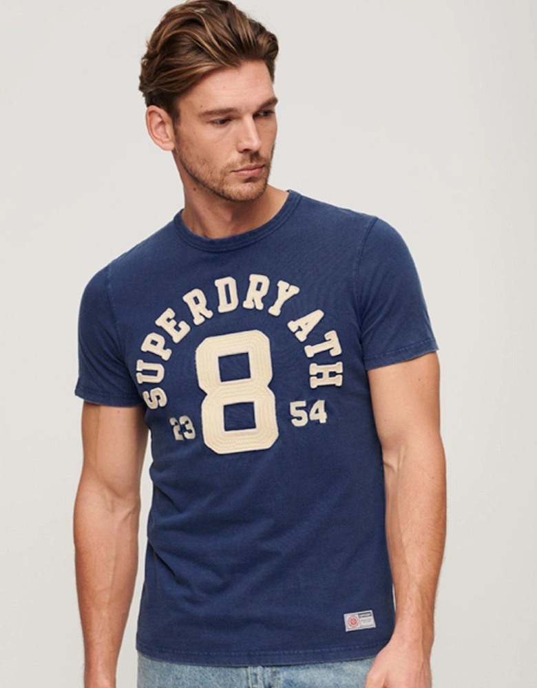 Vintage Athletic Short Sleeve T-Shirt - Blue
