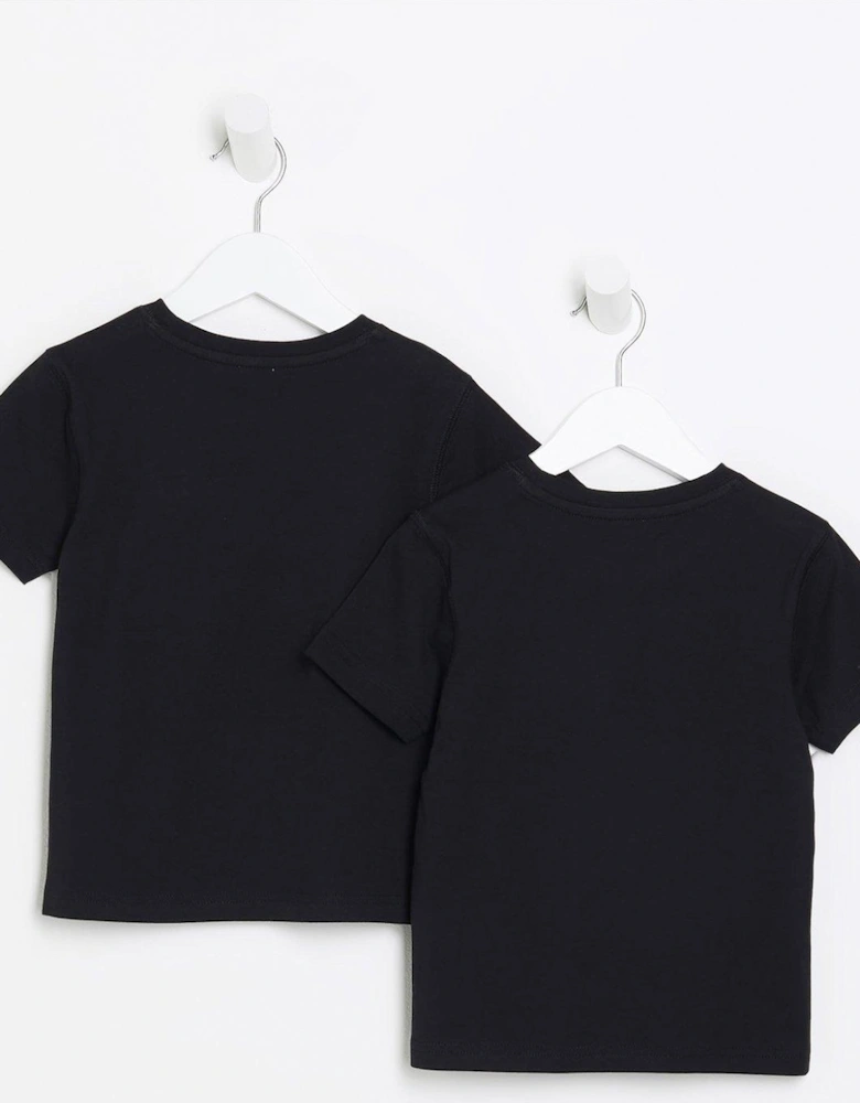 Mini Boys Ri T-shirt 2 Pack - Black
