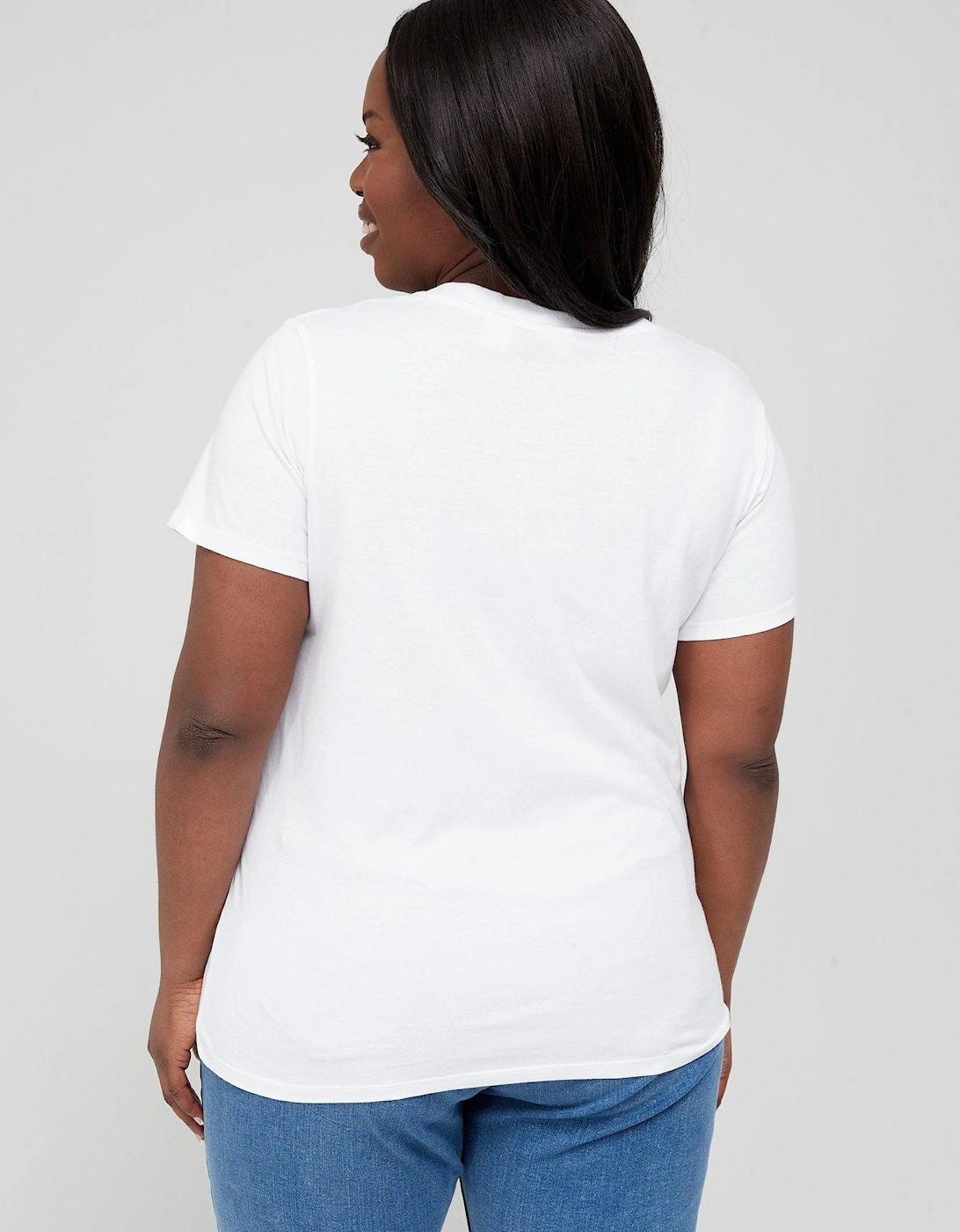 Plus V Neck T-Shirt - Bright White