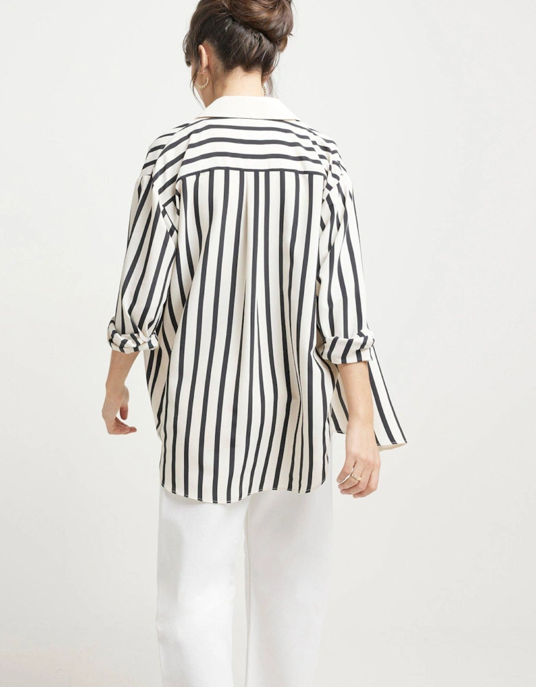 Striped Overshirt - Cream