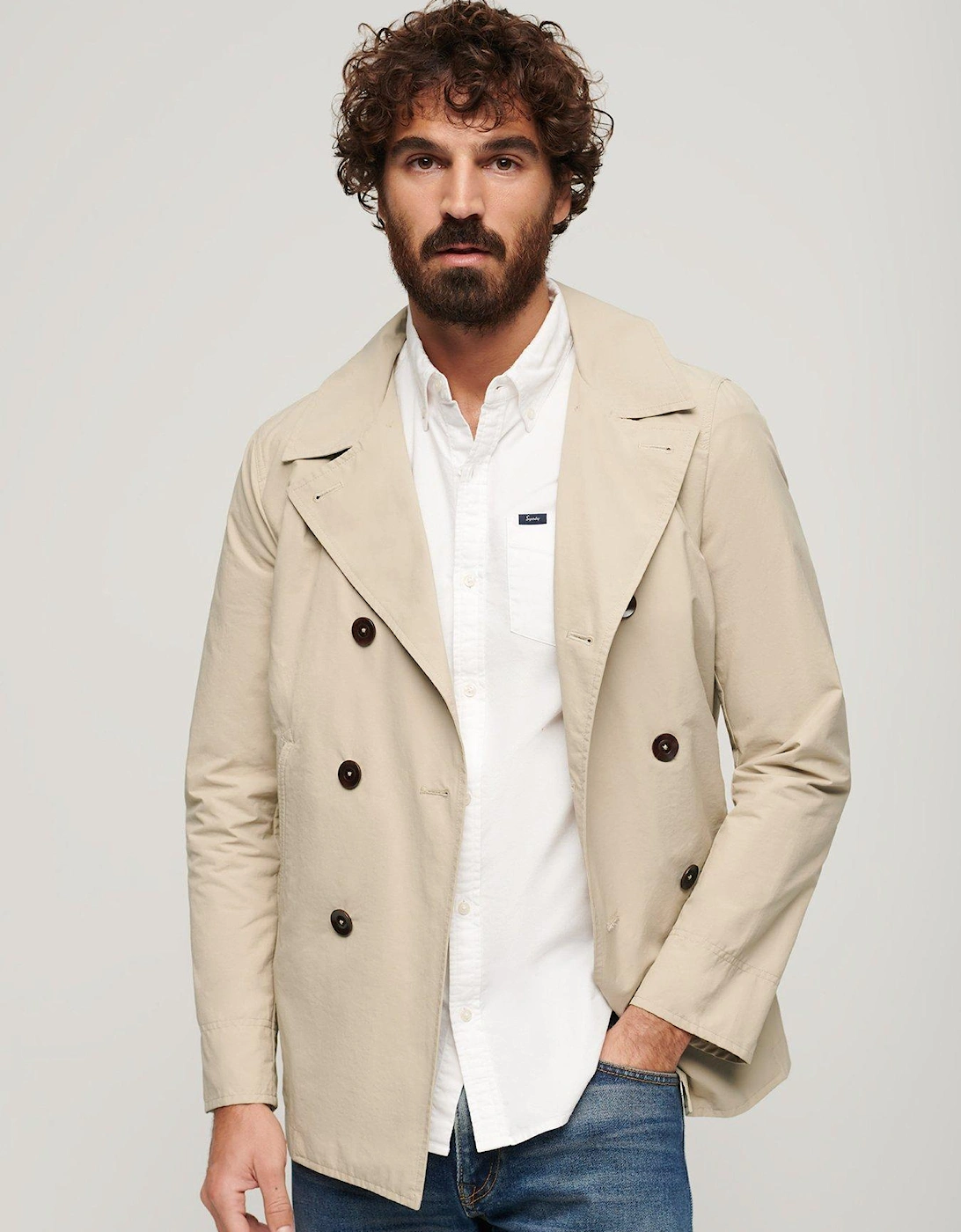 Merchant Twill Peacoat - Light Brown, 6 of 5