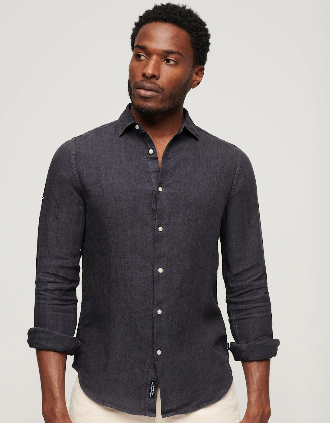 Studios Linen Long Sleeve Shirt - Dark Grey, 2 of 1