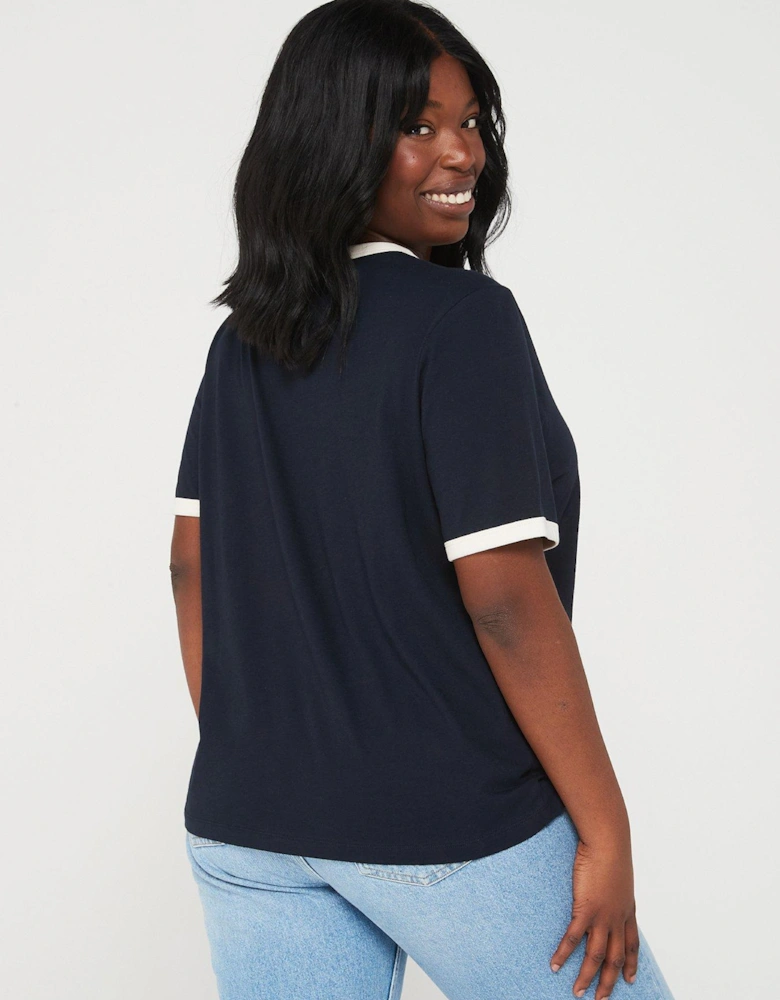 Plus Size Monotype Varisty T-Shirt - Navy