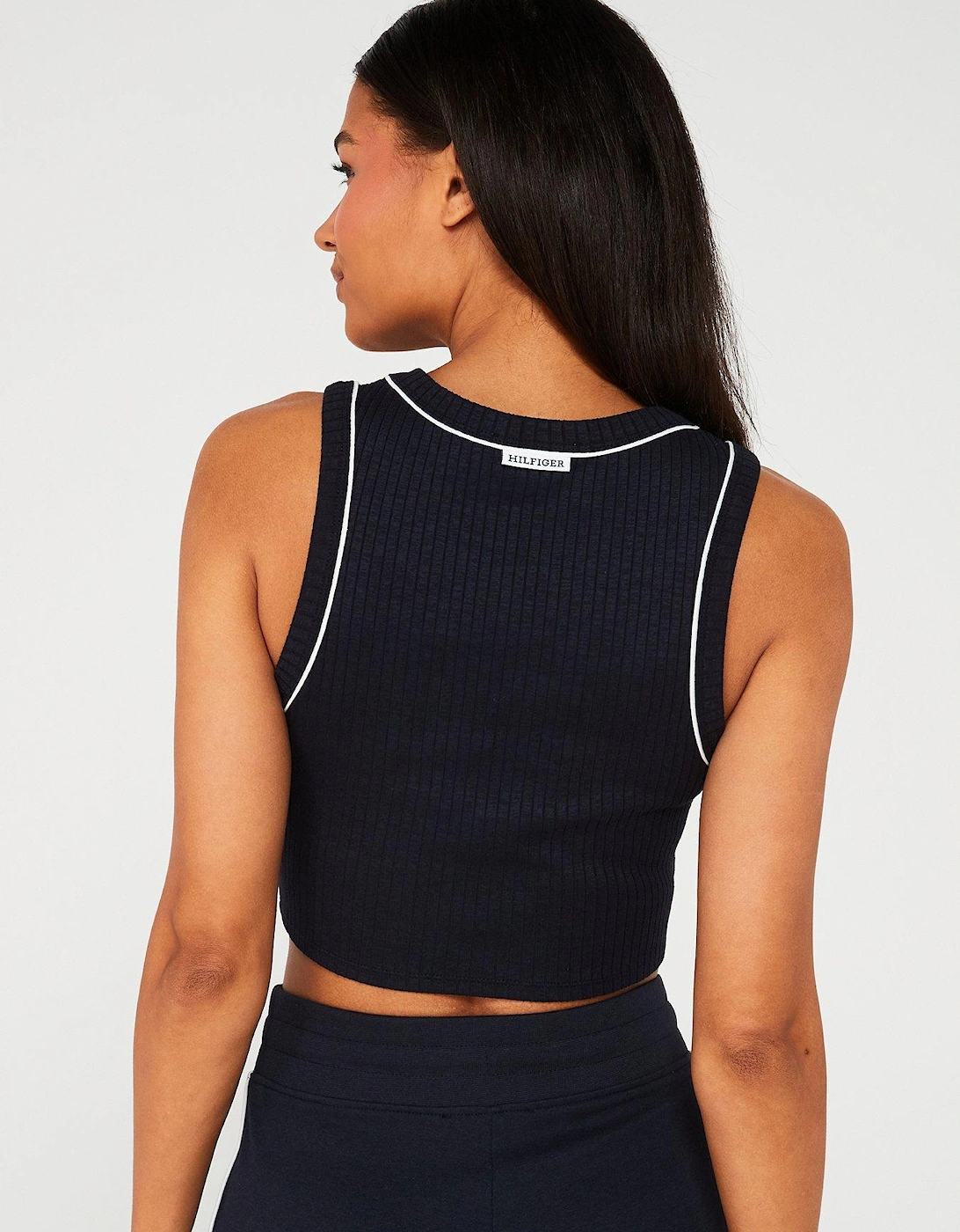 Monotype Ribbed Tank Top - Navy