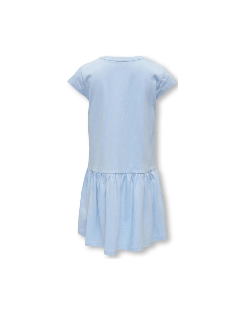 Girls Short Sleeve Jersey Dress - Light Blue