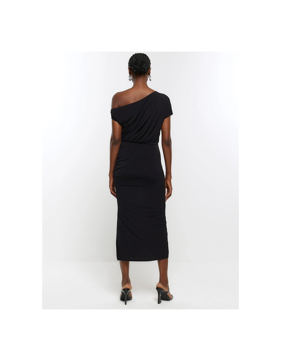 Drape Midi Dress - Black