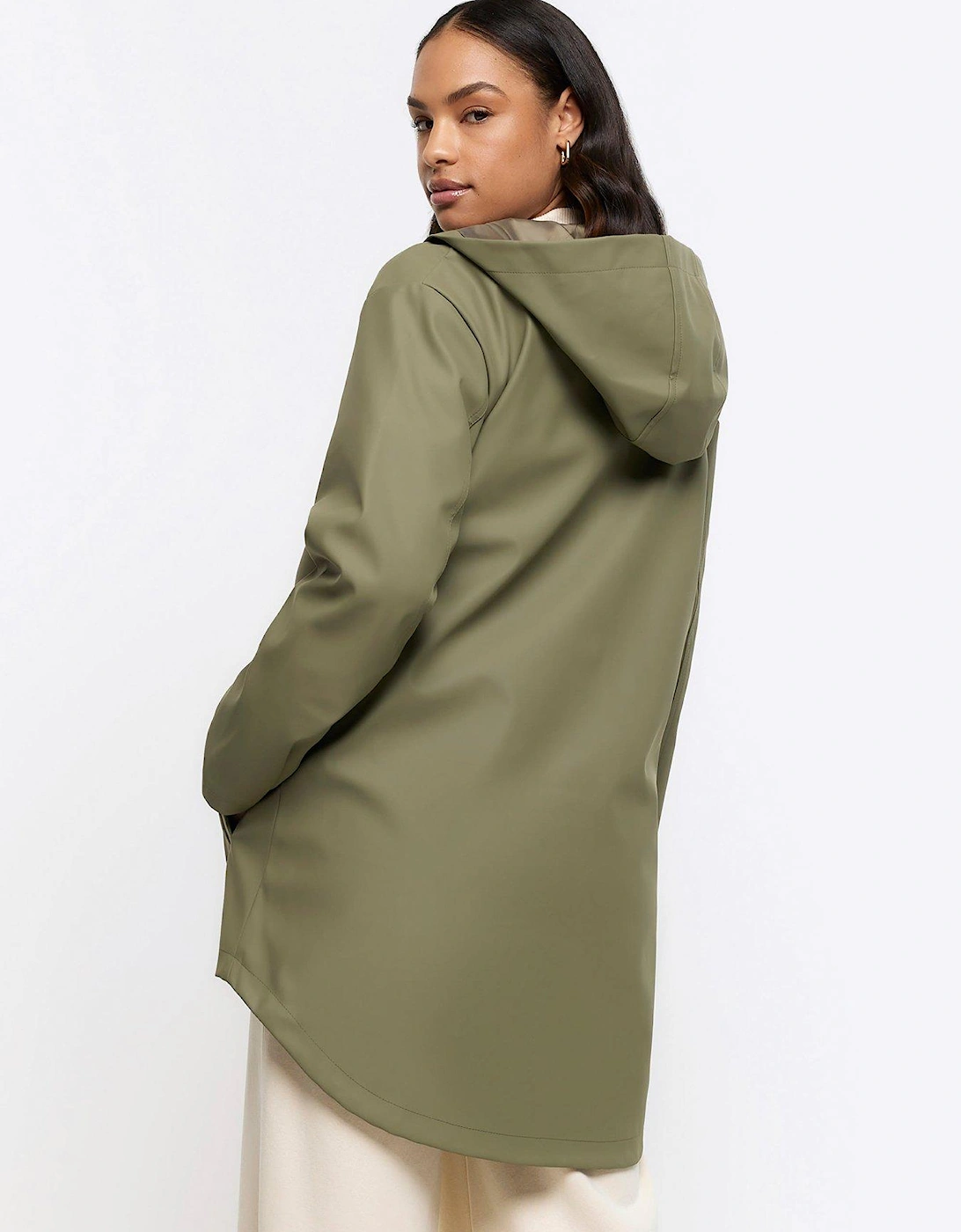 Hooded Rain Coat - Khaki