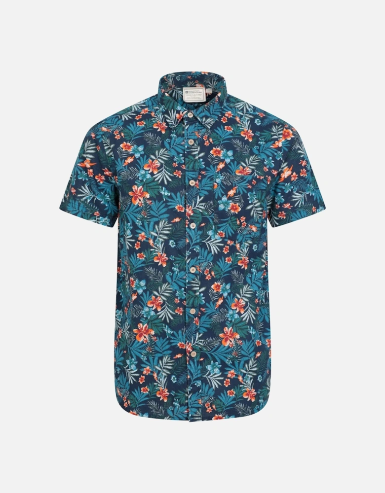 Mens Tropical Floral Short-Sleeved Shirt