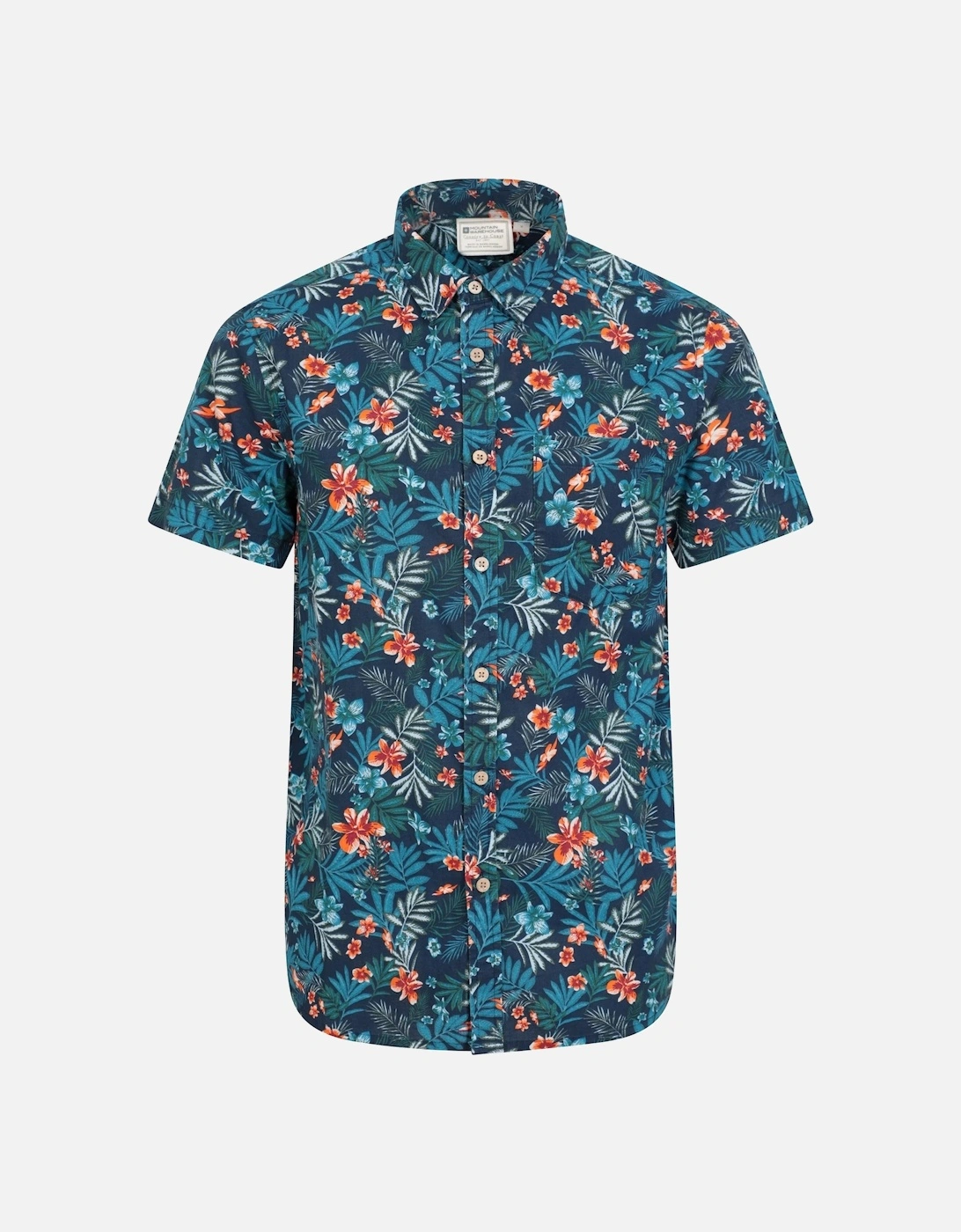 Mountain Warehouse Men's Navy Tropical Floral Short-Sleeved Shirt - Size: 46/Regular